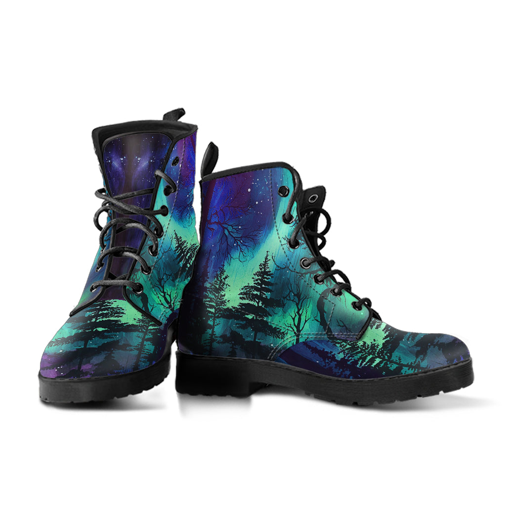 Northern Lights Blue Purple Ankle Boots