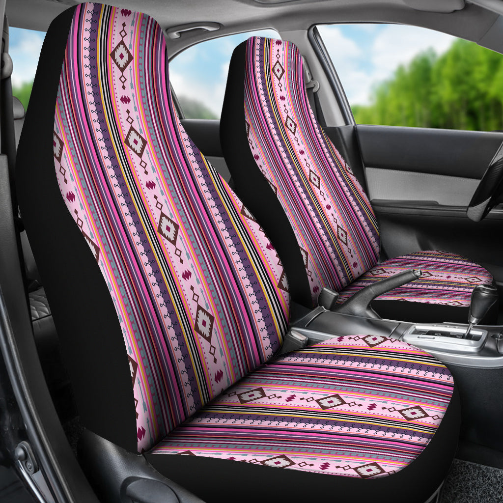 Boho Aztec Pink Stripes Car Seat Covers