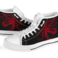 Black Red Octopus High Top Shoes Steampunk