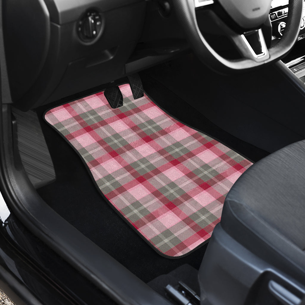 Pink Plaid Front And Back Car Mats (Set Of 4)