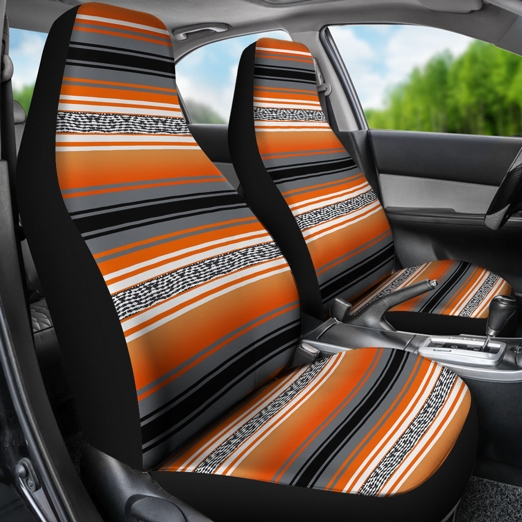 Orange Serape Mexican Blanket Car Seat Covers