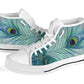 Teal Peacock Feather High Top Shoes Light