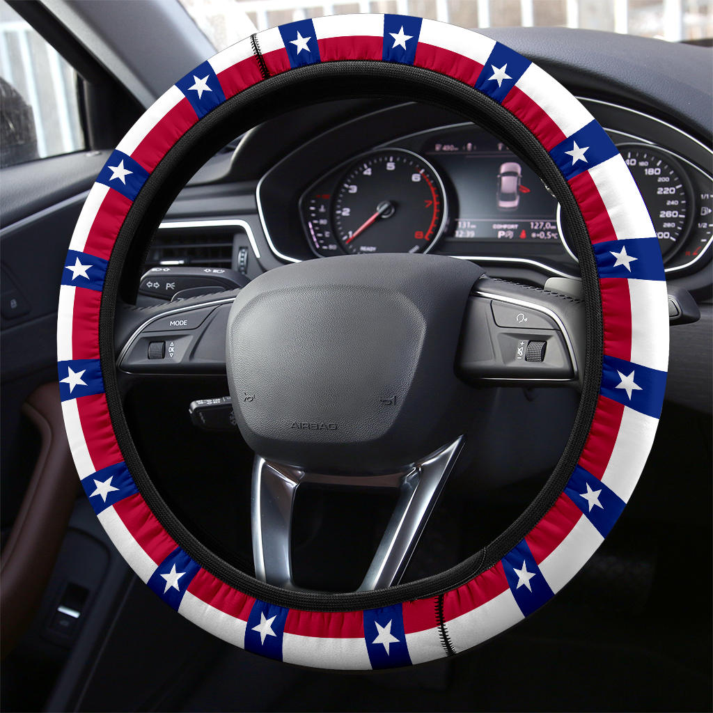 Texas State Flag Steering Wheel Cover for Car Auto