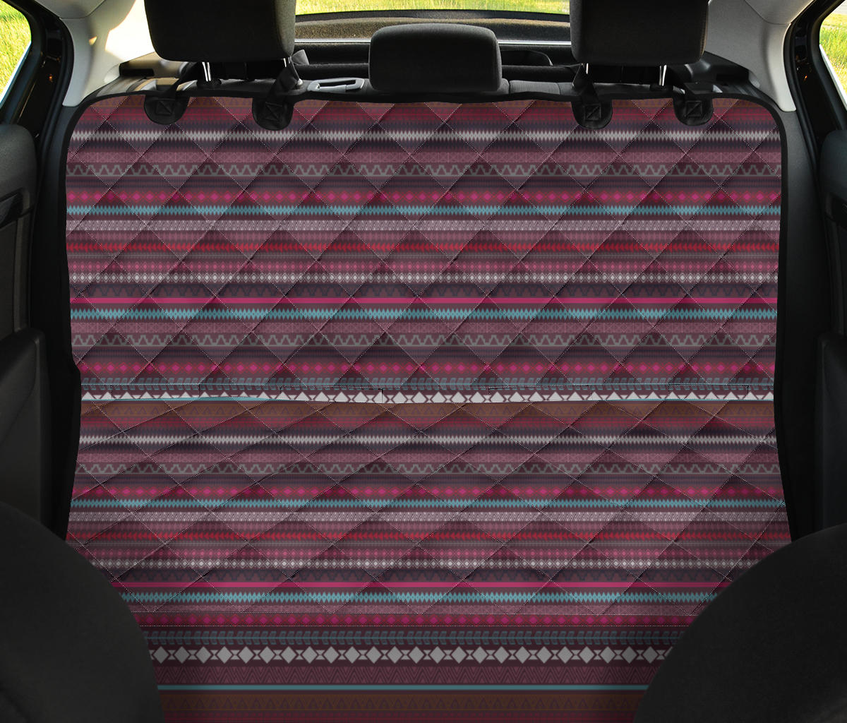 tribal purple striped car seat covers