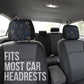 Navy Blue Celestial Headrest Covers (set of 2) for Car