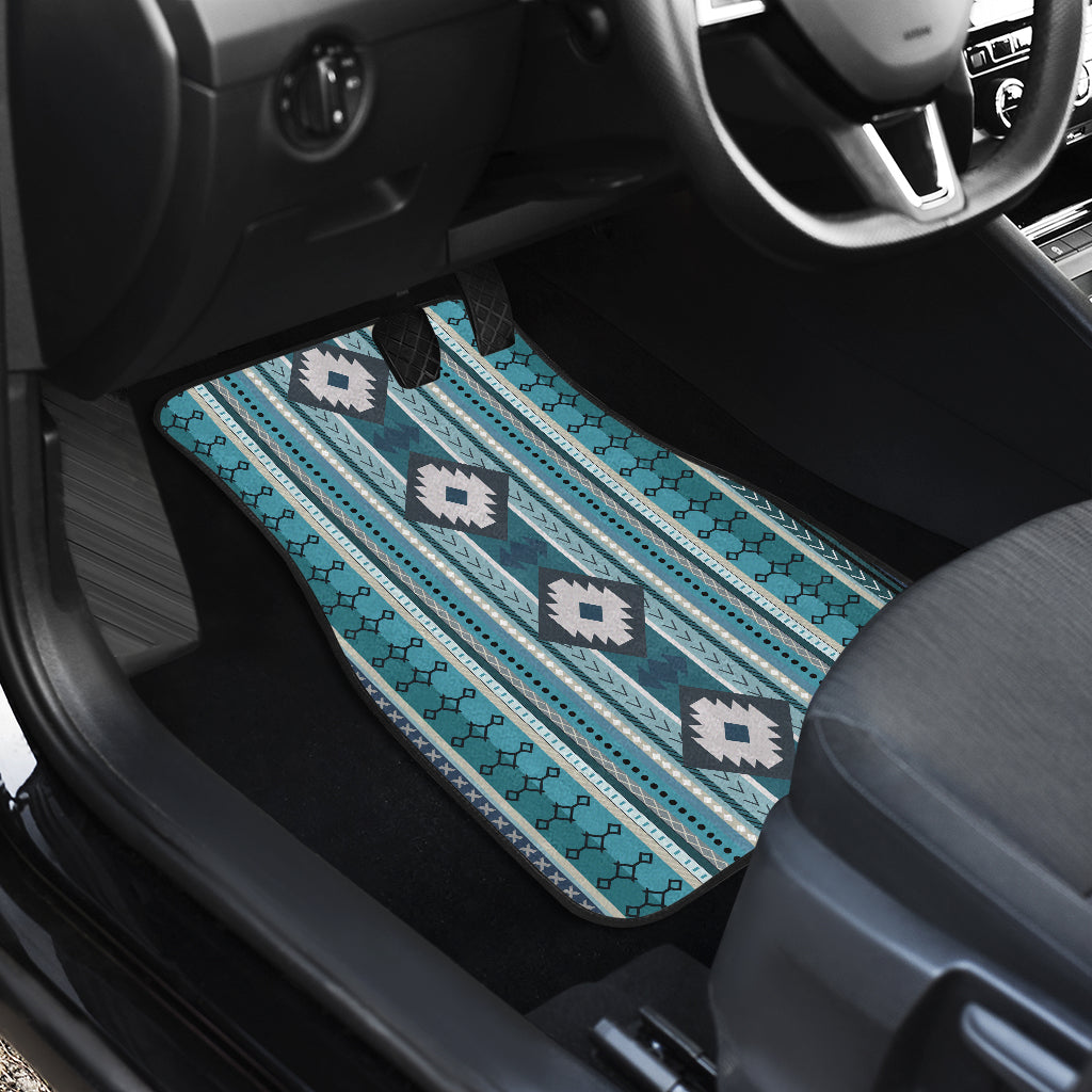 Turquoise Boho Front And Back Car Mats (Set Of 4)