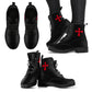Red Cross Ankle Vegan Combat Boots