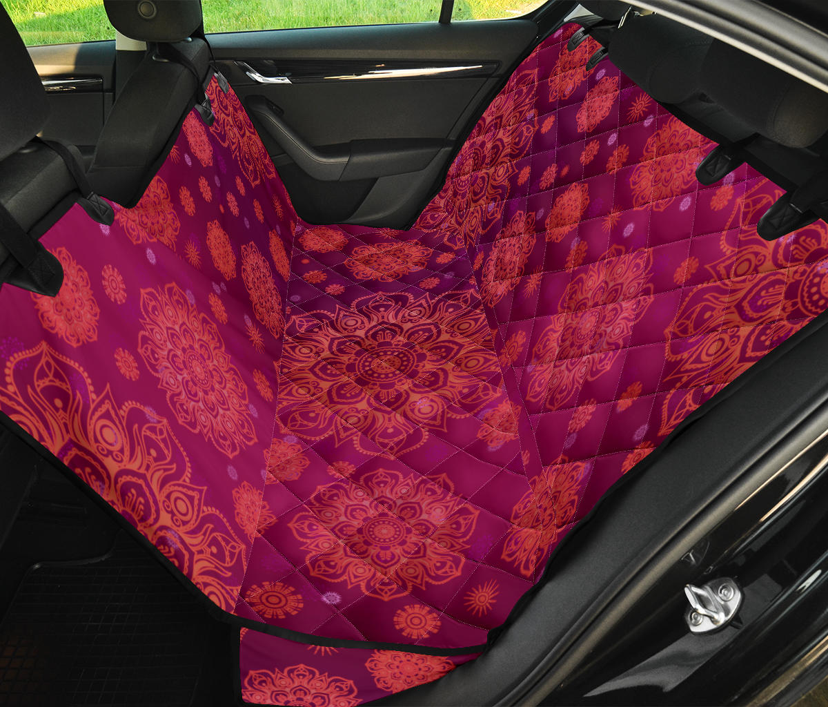 Hot Pink Mandalas Back Seat Pet Seat Cover