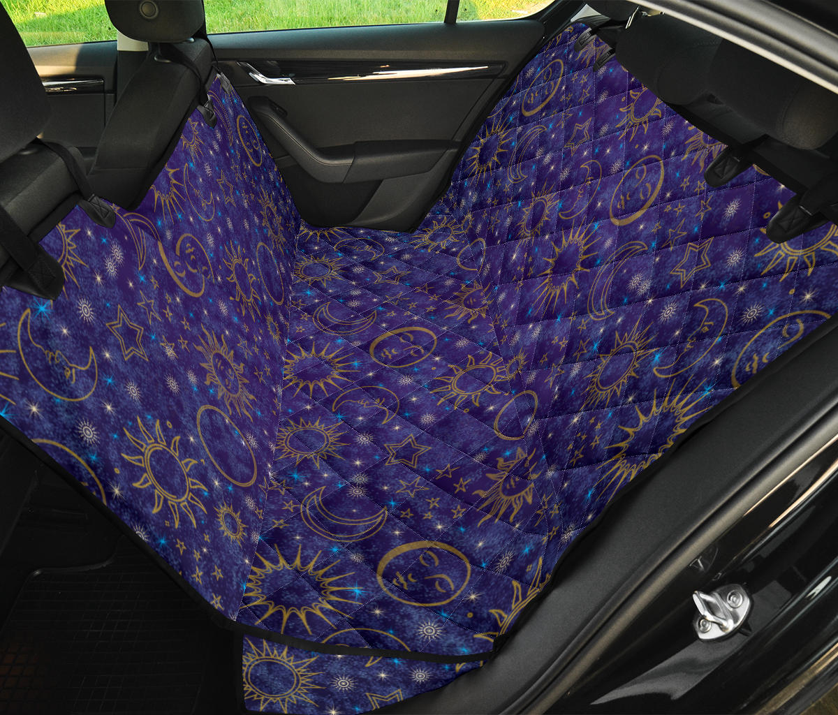 Indigo Blue Celestial Car Pet Seat Car Cover for Back Seat Auto