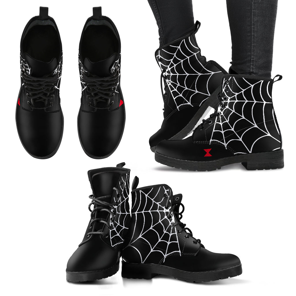 mens spider web boots, Goth ankle boots