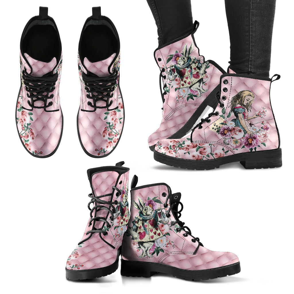 pink alice in wonderland boots