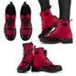black and red ankle boots, mens boots, womens boots, vegan boots