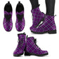 Violet Purple Plaid Vegan Boots (Mens Womens)