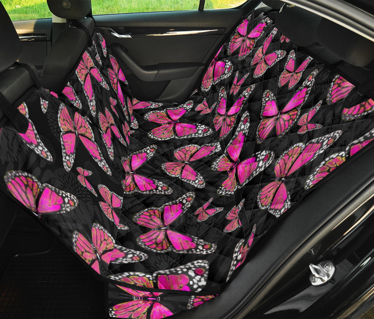 Large Pink Butterflies Pet Seat Cover Back Seat