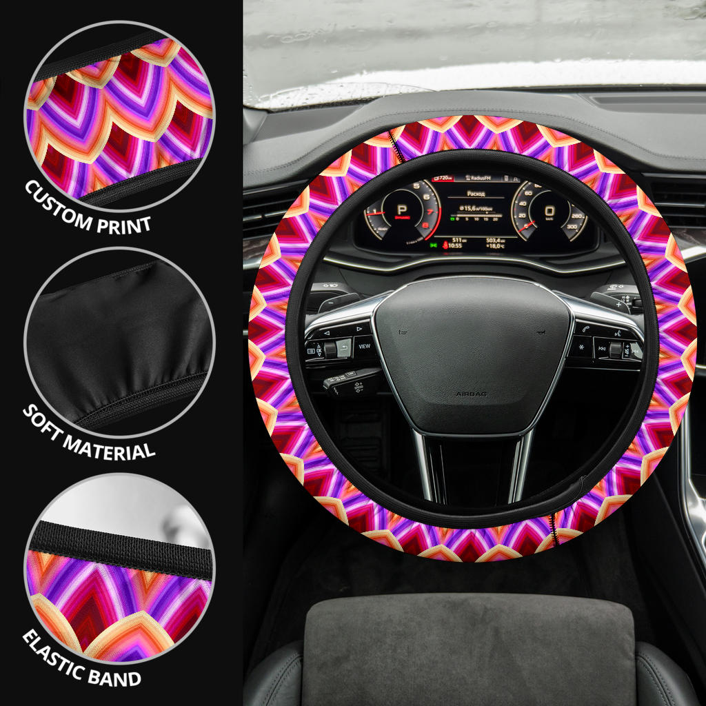 Colorful Pink Festival Steering Wheel Cover