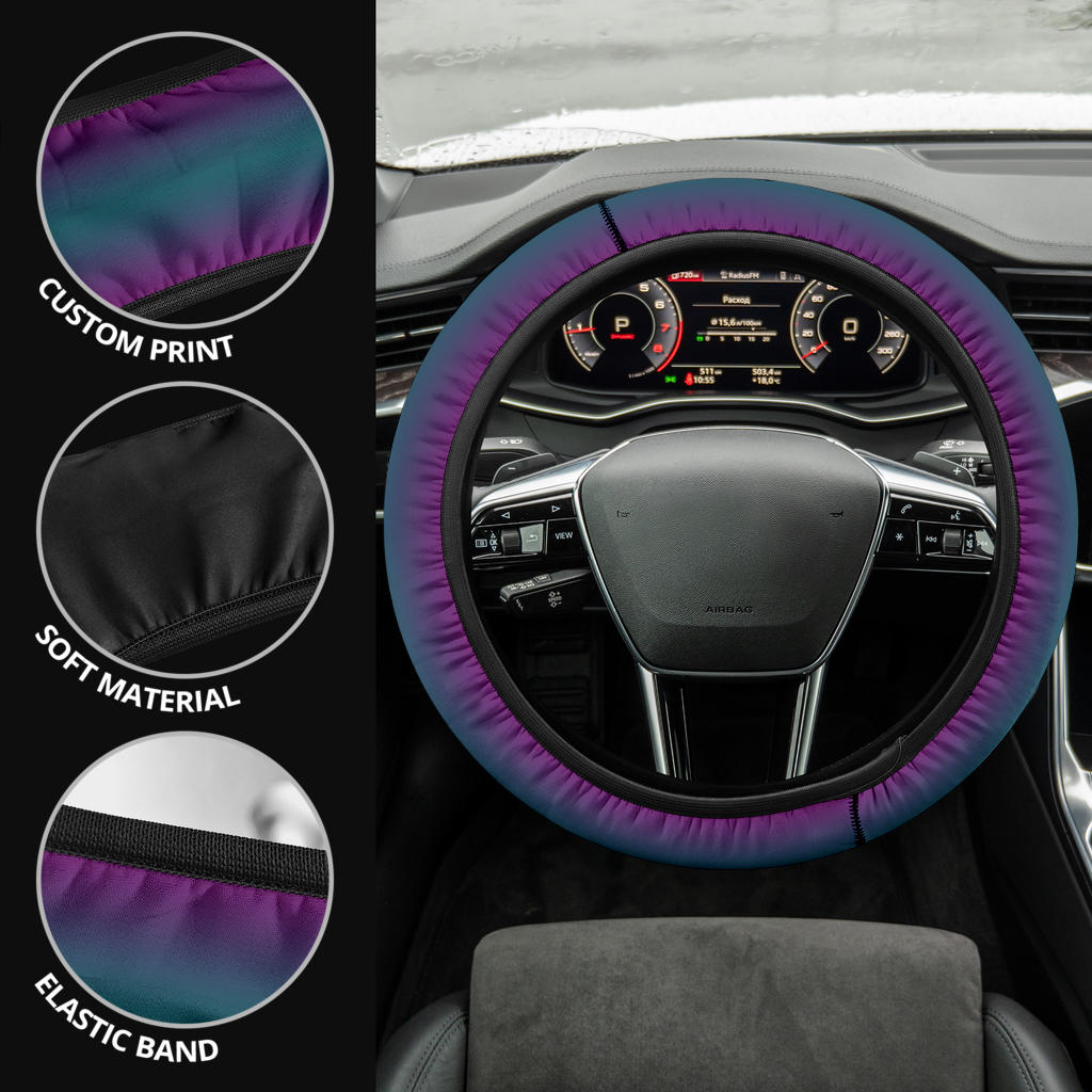 Teal Purple Ombre Steering Wheel Cover