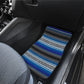 Blue Serape Front And Back Car Mats (Set Of 4) Mexican Blanket Print