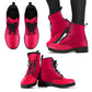 two tone red ankle boots, comfortable combat boots