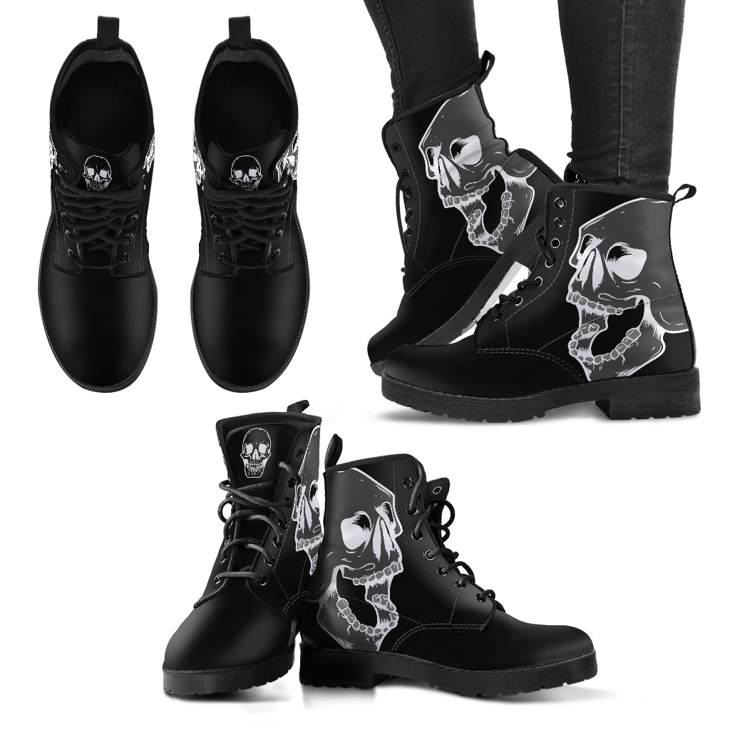Skulls Design 01 Vegan Boots Mens Womens
