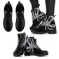 Black White Octopus (Black Toe) Ankle Boots