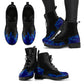 Blue Flames Vegan Boots Mens Womens Punk Boots