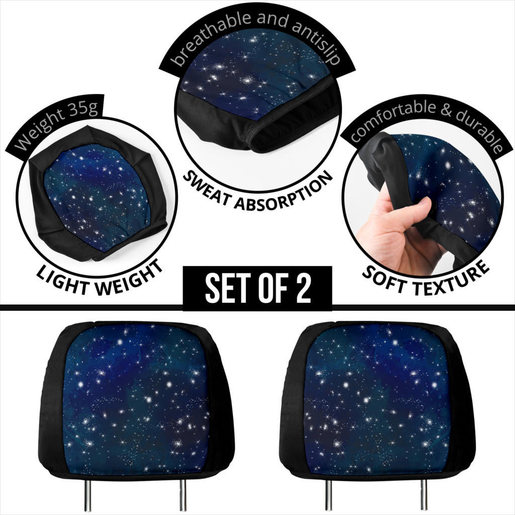 Blue Galaxy Headrest Covers