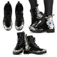 white flowers angel boots, cosplay costume ankle boots