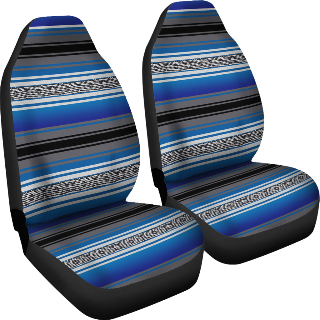 Blue Serape Car Seat Covers (Set of 2) Mexican Blanket Print