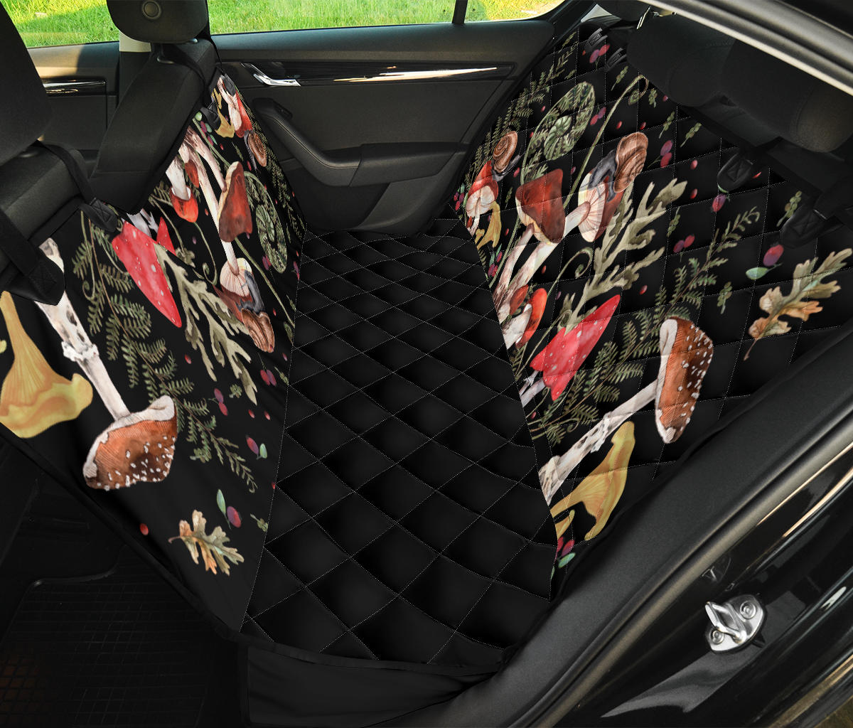 Red Mushrooms Car Back Seat Cover (Pet Seat Cover)