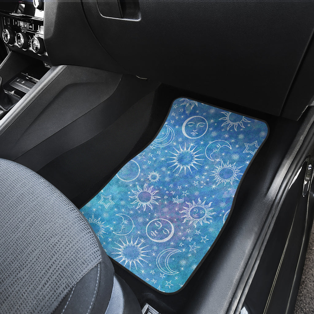 Light Blue Celestial Auto Front And Back Car Mats (Set Of 4)