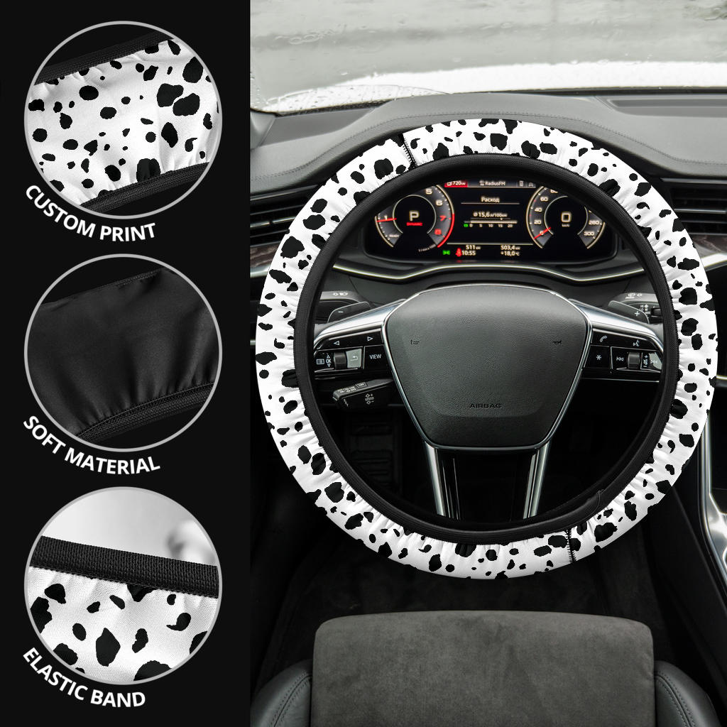 Dalmatian Spots Steering Wheel Cover