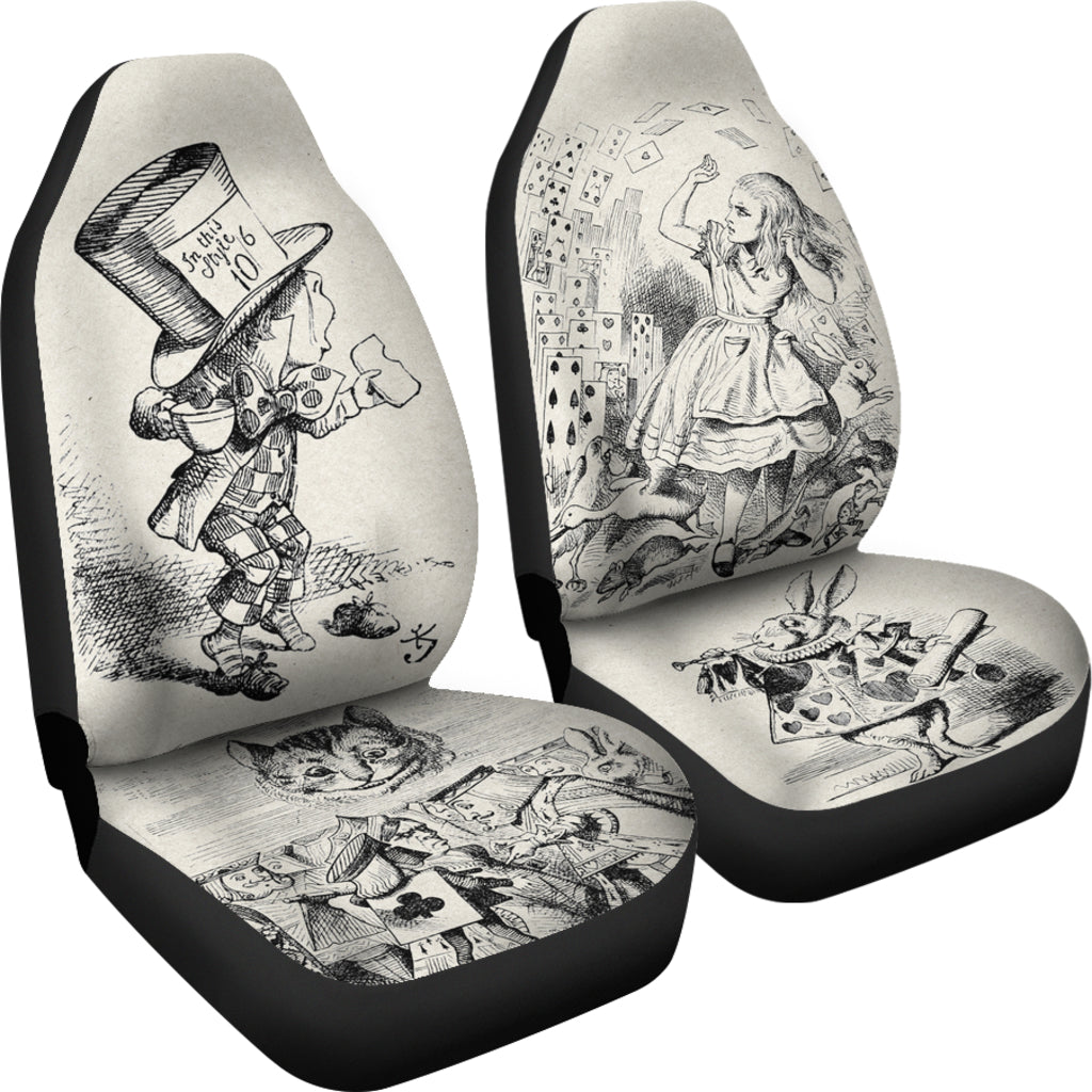 Vintage Alice & Mad Hatter Car Seat Covers (Set of 2)