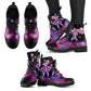 pink and black clowns ankle boots watercolor design