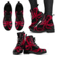 Black and Bright Red Octopus Ankle Boots