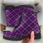 Violet Purple Plaid Vegan Boots (Mens Womens)