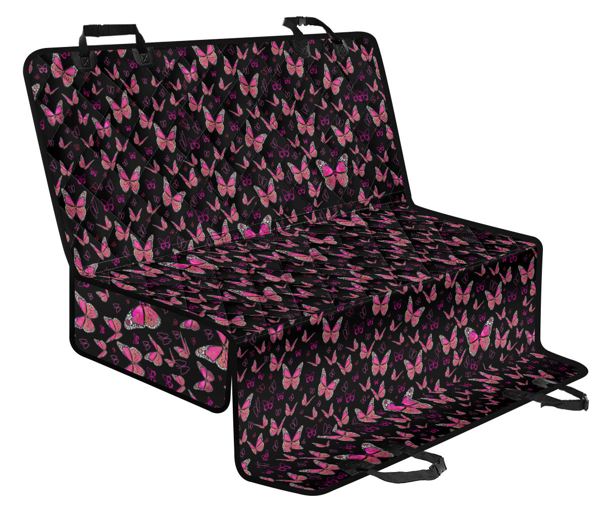 Pink Small Butterflies Car Back Seat Cover Pet Cover