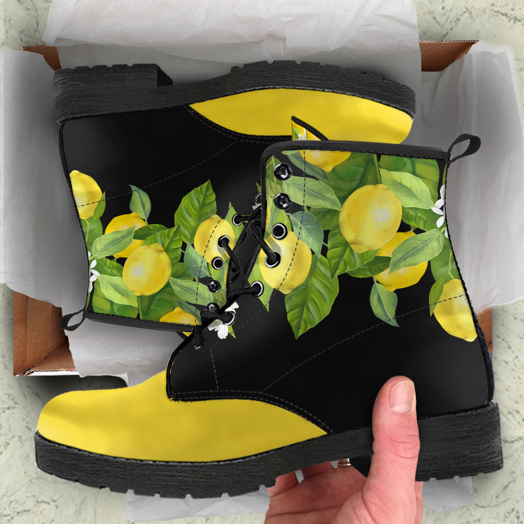 Yellow Lemons Ankle Boots