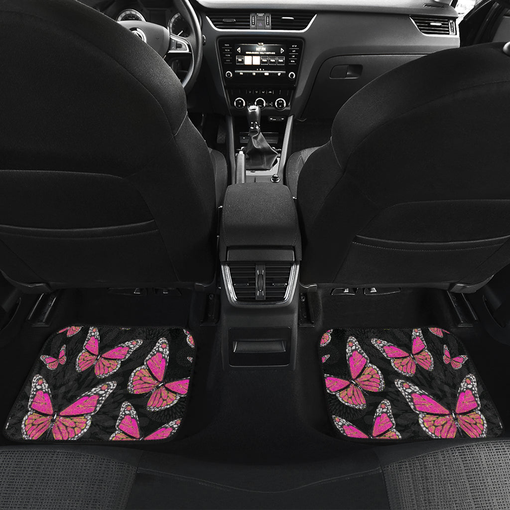 Large Pink Butterflies Front And Back Car Mats (Set Of 4)