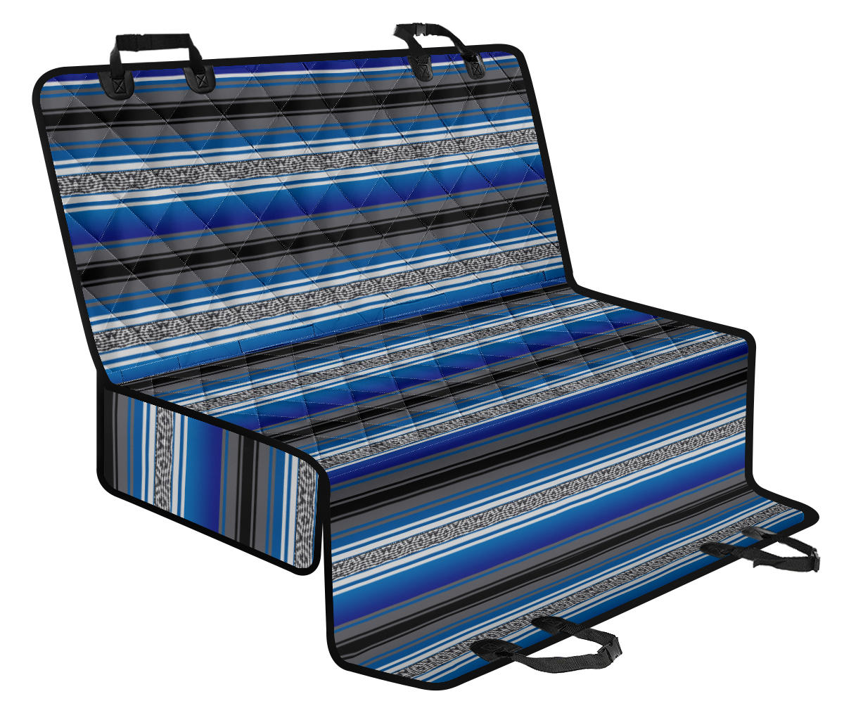 Blue Serape Car Pet Seat Cover for Auto Mexican Blanket Print