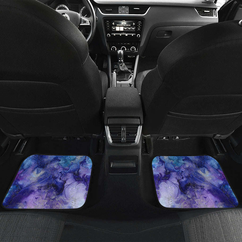 Purple Watercolor Artistic Ink Front And Back Car Mats (Set Of 4)