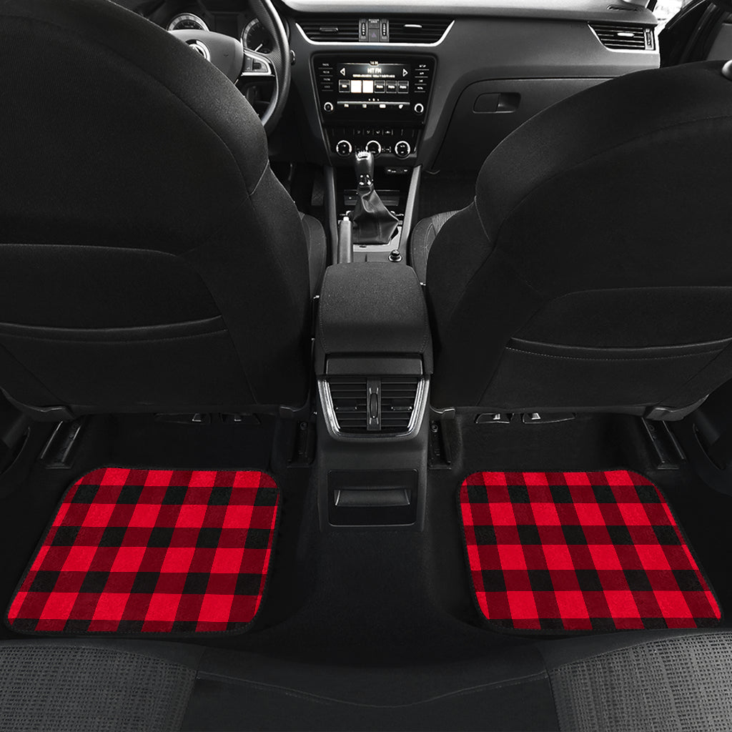 Red Buffalo Plaid Front And Back Car Mats (Set Of 4)