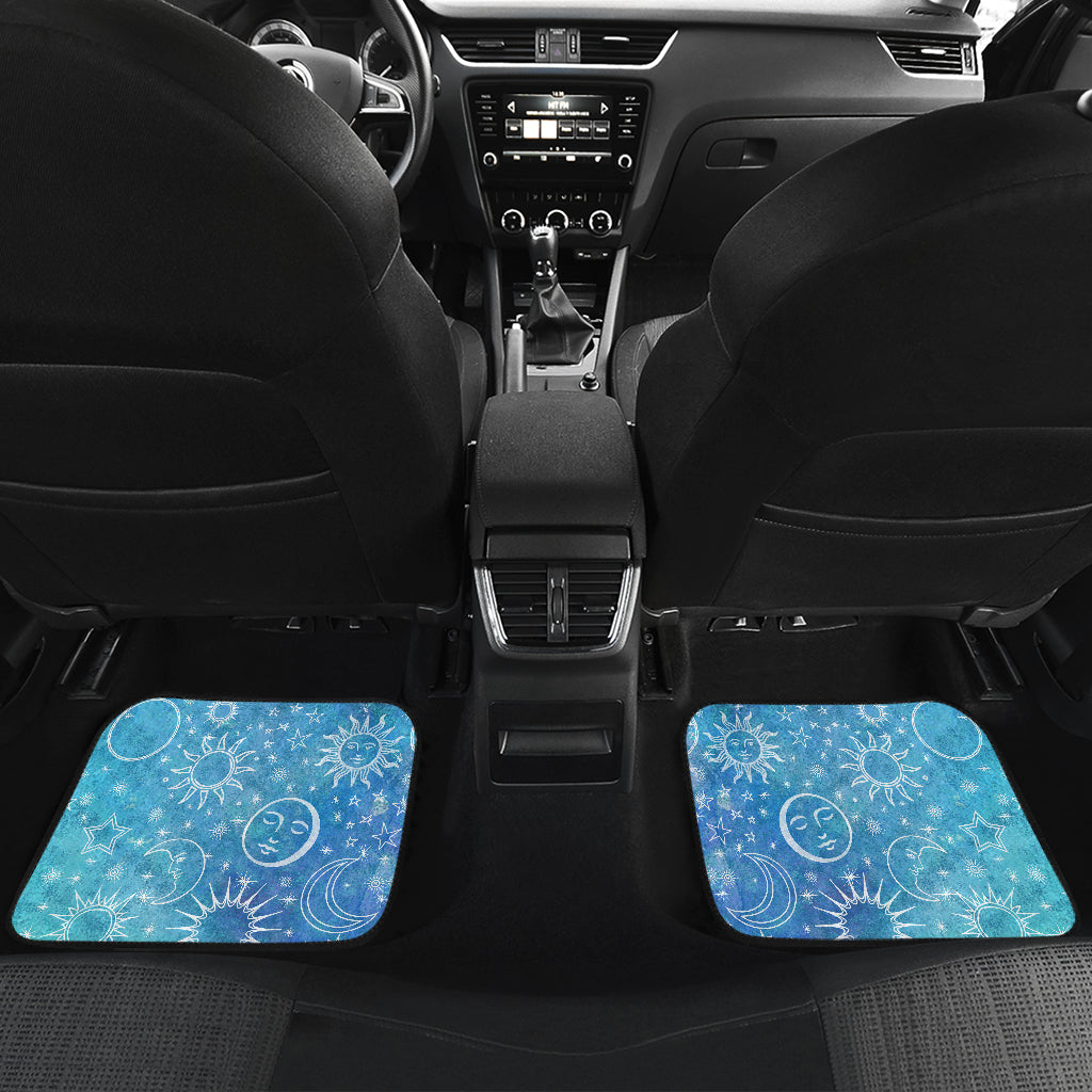 Light Blue Celestial Auto Front And Back Car Mats (Set Of 4)