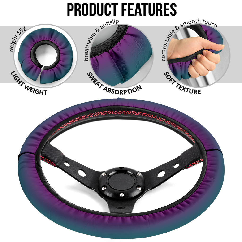 Teal Purple Ombre Steering Wheel Cover