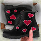 Black Red Hearts Boots Ankle Boots