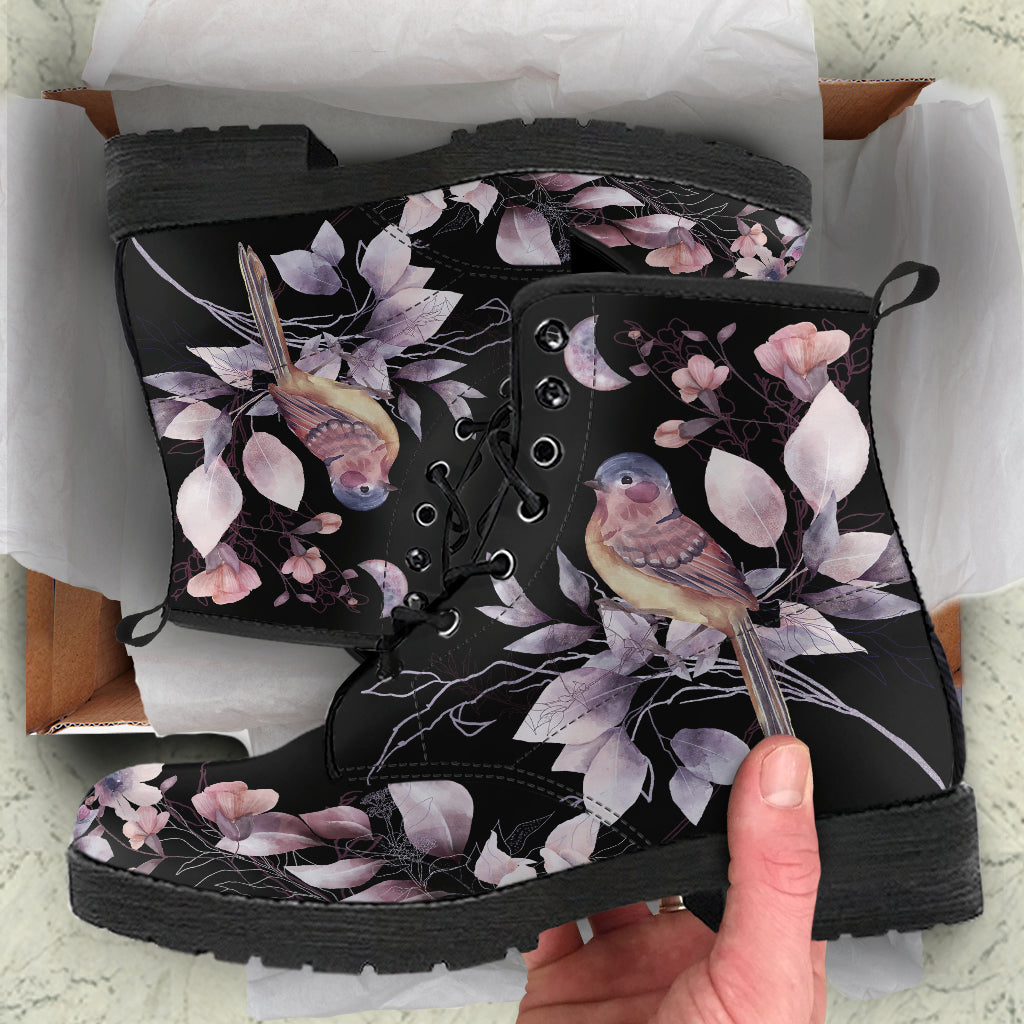 watercolor songbird ankle boots