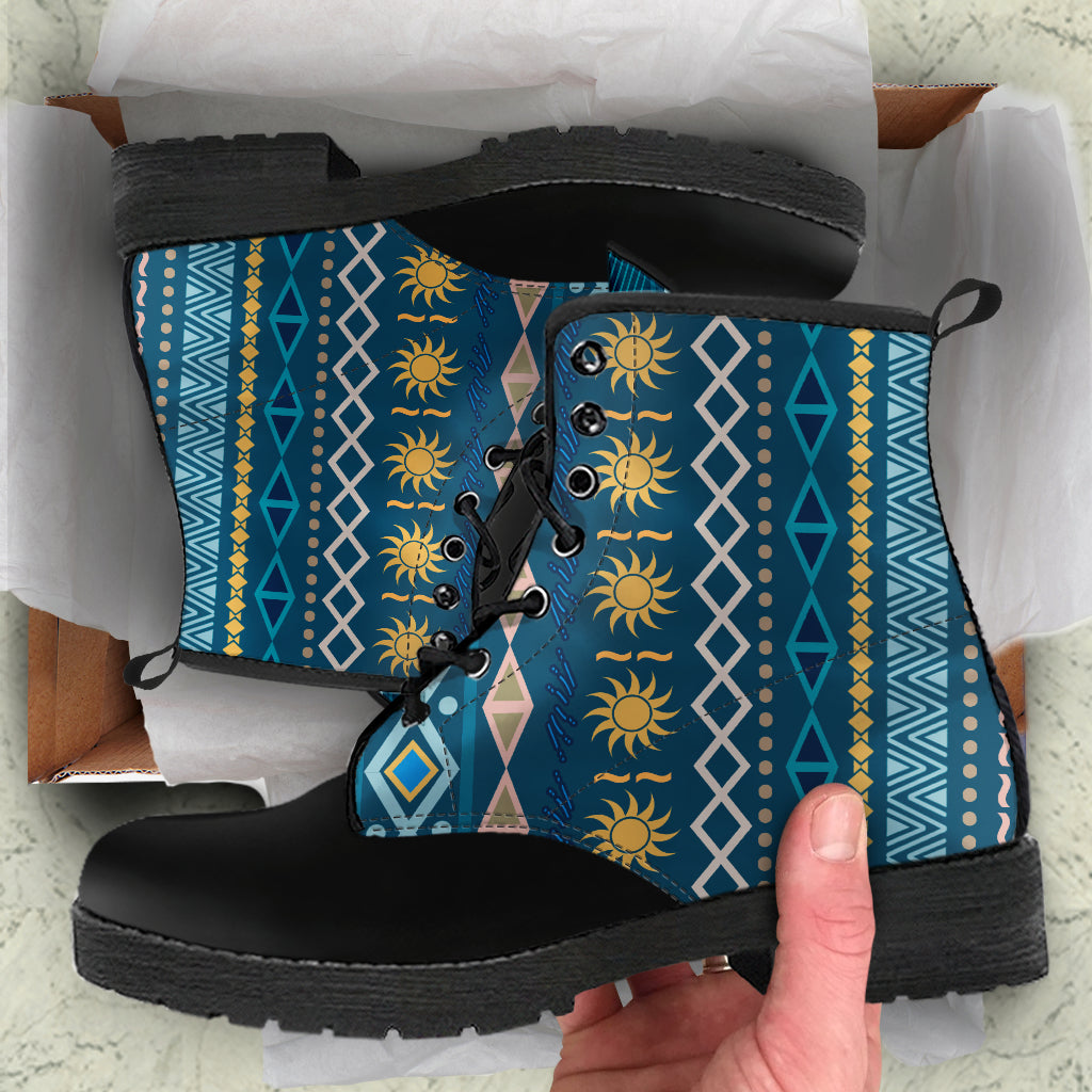 Boho Blue Vegan Boots (Mens Womens)