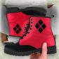 Harley  02 Bright Red Vegan Boots  Ms. Quinn Inspired