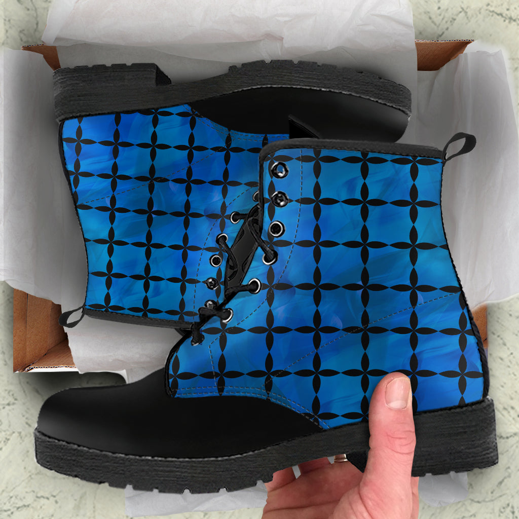 Snazzy Blue Vegan Boots Mens Womens