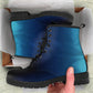 Blue Black Ombre Vegan Boots Mens Womens