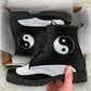 Yin Yang Wingtip Vegan Boots Mens Womens Black White